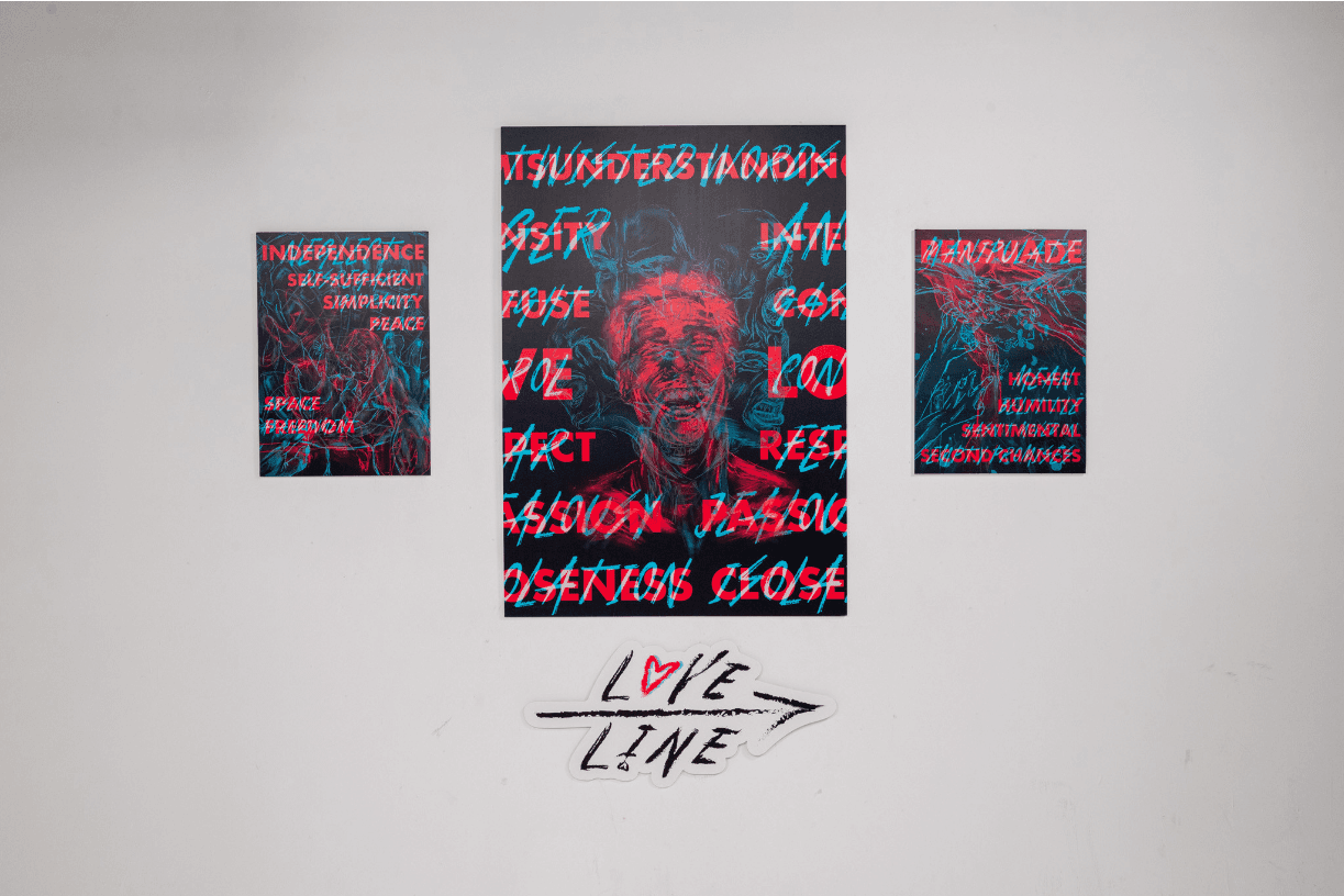 LoveLine illusion artwork series display