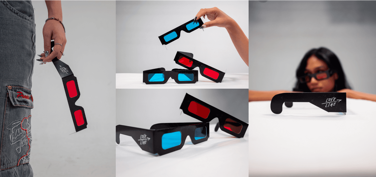 LoveLine red and blue illusion glasses