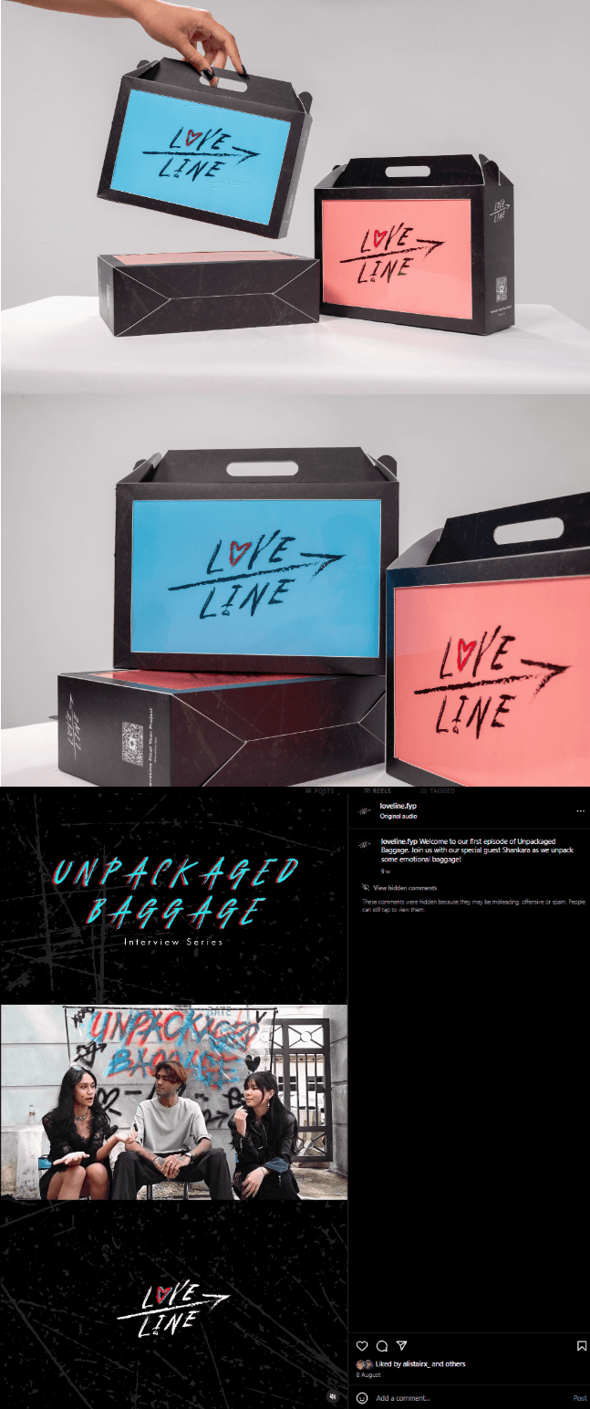 Unpackaged Baggage branded goodie-bag packaging and interview post
