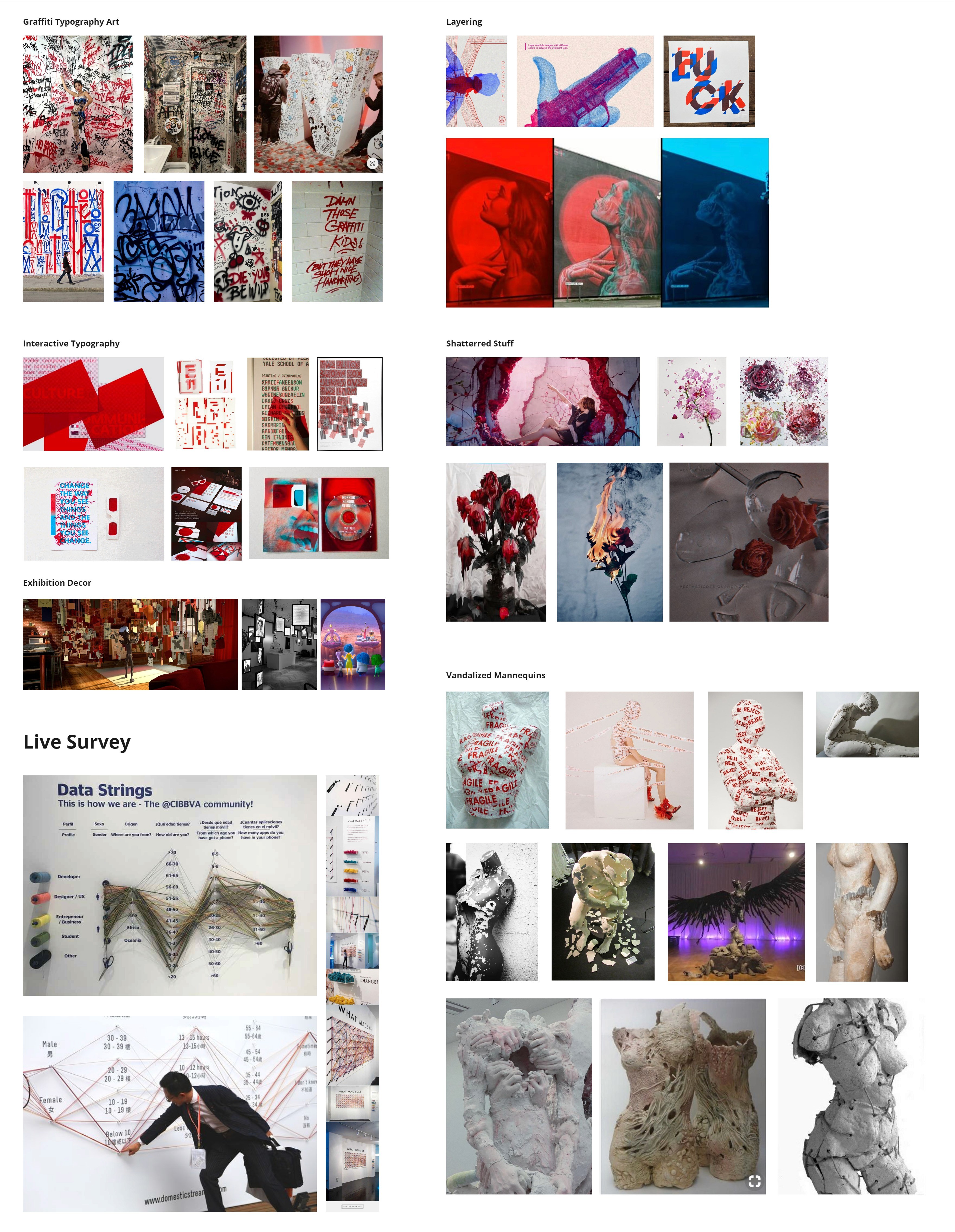 LoveLine visual research and moodboard