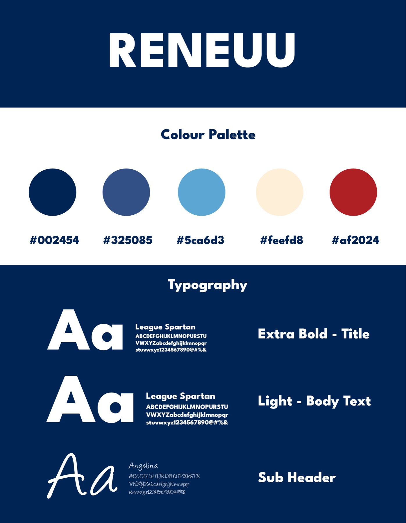RENEUU colour and typography guide