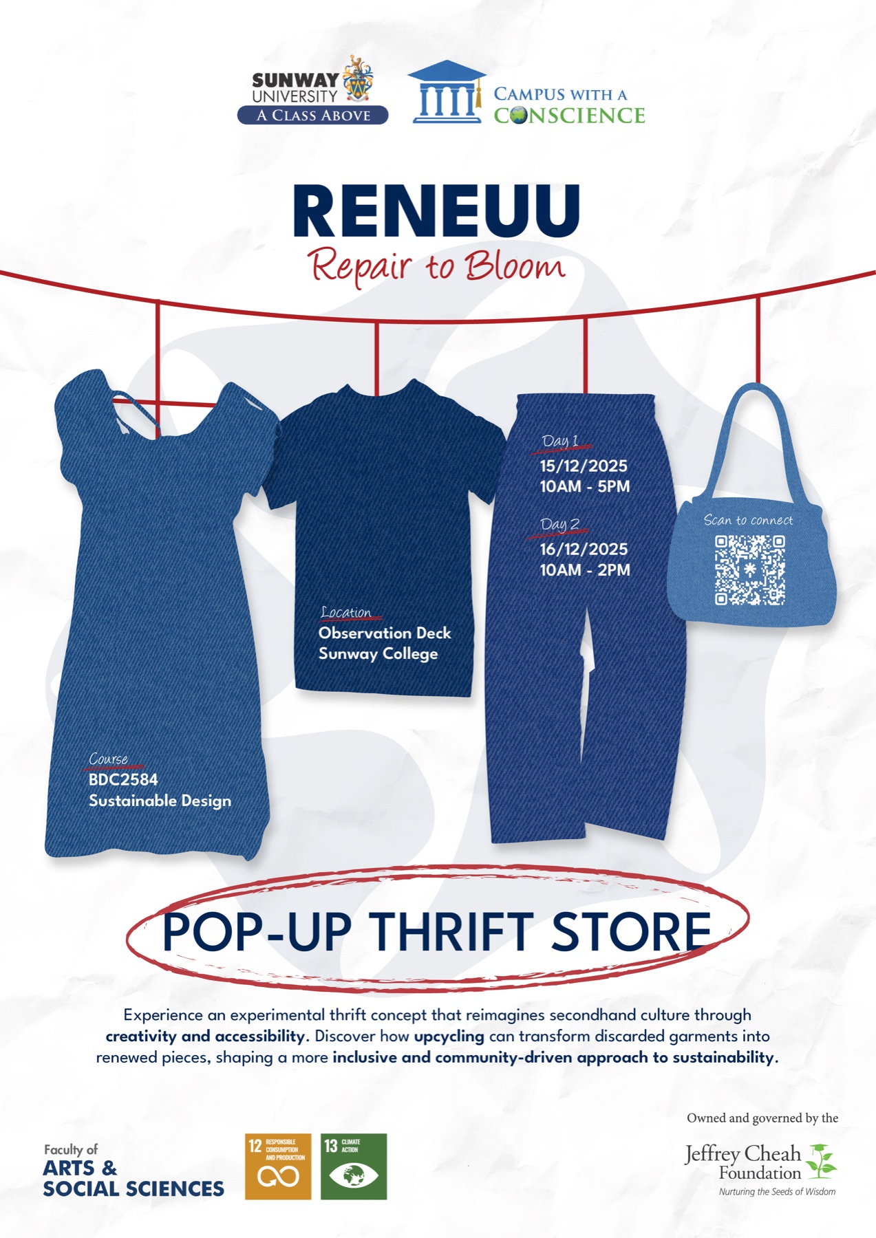 RENEUU pop-up thrift store exhibition poster